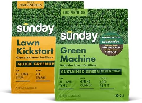 Sunday Granular Lawn Fertilizer, 2-Step Green-Up Kit, Covers 4,000 sq ft by SundayYardandGarden