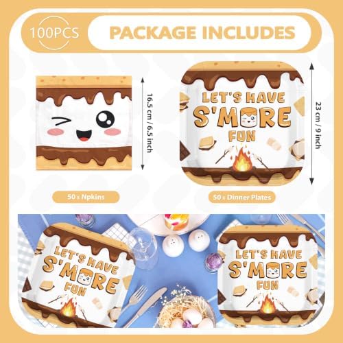 100Pcs S'more Camping Birthday Party Decorations, Serves 50 - Image 5