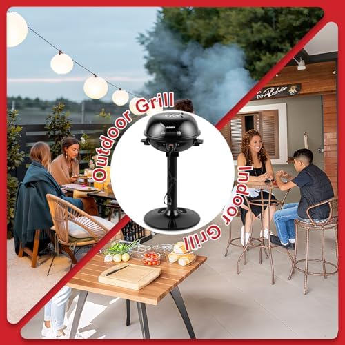 Electric Grill, CUSIMAX Electric Indoor/Outdoor Grill, 1600W Portable BBQ - Image 6