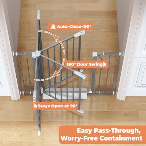 Baby Gate Auto Close, 29"-40" Dog Gate Indoor for Stairs & Doorways - Image 2