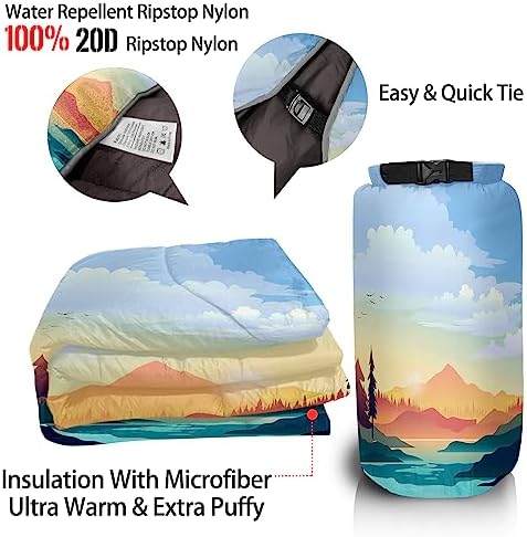 Outdoor Puffy Camping Blanket, Large Outdoor Blanket Waterproof, 55*79'' - Image 3