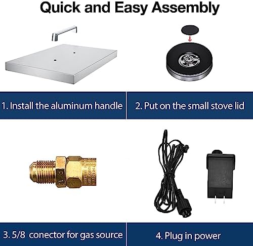 Double Grilling Side Burners for Outdoor Kitchen, 2 * 15,000BTU Liquid Propane Burners, Duty Heavy 304 Stainless Steel, Built-in Side Burner for BBQ Island Grill, with Natural Gas Kit - Image 7