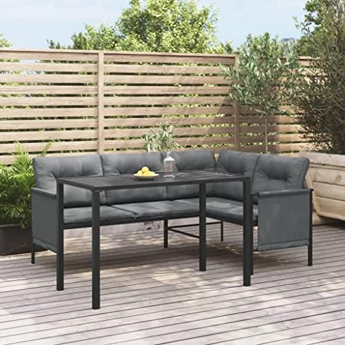 Garden Dining Table Anthracite Steel Garden Furniture Set Outdoor Furniture Set for Poolside Deck 43.3 x 21.3 x 27.6 in by QZZCED