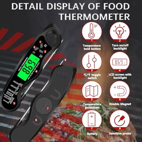 Cooking Thermometer，IP67 Waterproof Meat Thermometer Digital - Image 3