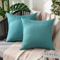 MIULEE Decorative Outdoor Pillow Covers Waterproof 16x16 Turquoise by MIULEE
