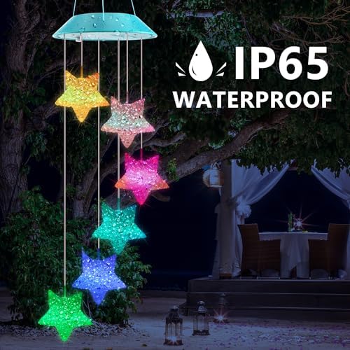 Solar Wind Chimes Outdoor, Color Changing Star Gift for Mom Grandma - Image 5