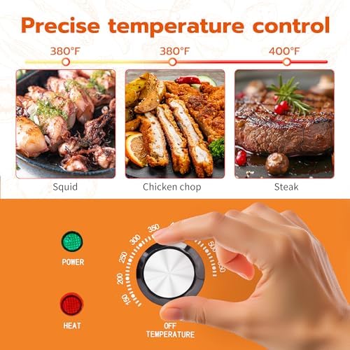 15" Stainless Steel Electric Countertop Griddle,110V 1500W Adjustable Temperature Control Smokeless Non-Stick Teppanyaki Grill for Resturant, Indoor, Kitchen,Outdoor, Camping, Commercial (15.3 In) - Image 4
