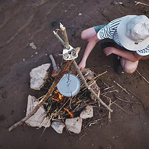 Stainless Steel Camping Gear and Equipment - Campfire Cooking Accessories Set - Radiate Portable Round Cookware - Dutch Oven Camping Cookware - Outdoor Camp Tripod Cooking, Silver - Image 4