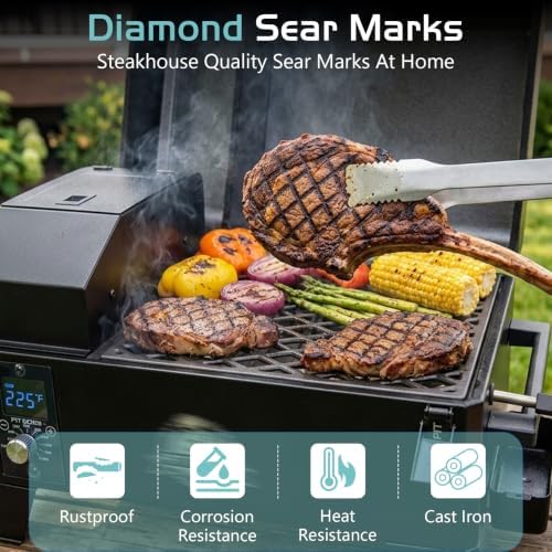 Grill Grates for Pit Boss 150 Series Smoker Parts Cast Iron Cooking Grid PB150 PB150PPG 150PPS PB150PPGS Smoking Rack Portable Tabletop Wood Pellet Replacement BBQ Accessory - Image 3