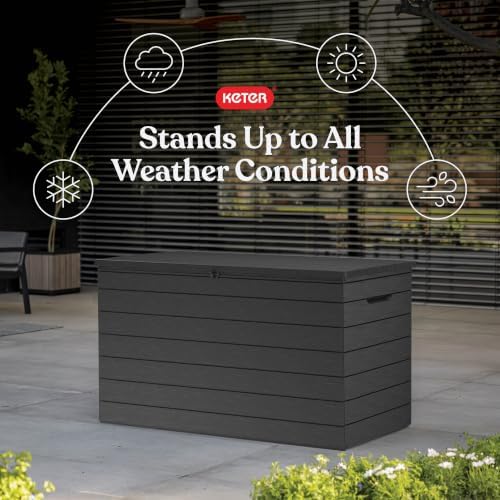 Keter Astoria 150 Gal Outdoor Storage Box for Patio and Pool Accessories - Image 3