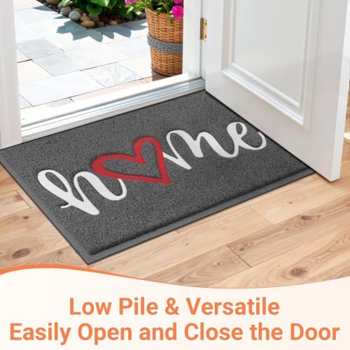 StepLively Door Mat Indoor Outdoor Welcome Mat for Entrance, 32x20in Grey - Image 6