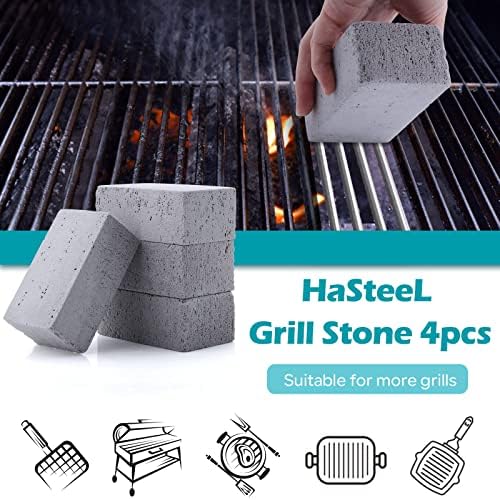 HaSteeL Grill Cleaning Brick, Griddle Pumice Stone for Removing Stains Kit of 4, Commercial Grade Grill Block Cleaner Accessories for Flat Top, Racks, Cast Iron, Sink, Effective & Reusable Clean Tool - Image 4