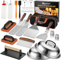 ROMANTICIST 29PCS Griddle Accessories Set - Flat Top Teppanyaki Spatula Set with Scraper, Basting Cover for Camp Chef- Home Cooking Griddle and Outdoor BBQ Gifts for Father's Day by ROMANTICIST
