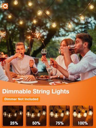 addlon 100FT Outdoor String Lights 54 G40 LED Bulbs Dimmable Waterproof - Image 5