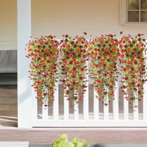 ZFProcess Artificial Fall Mums Fake Flowers Plants for Outdoor Home Decor - Image 4