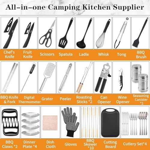 Wesqunie Camping Cooking Utensils Set, Cookware Set for Outdoor Hiking BBQ - Image 6