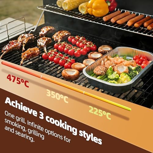 Barrel Charcoal Grills 20 In. Large Cooking Area BBQ Grill Picnic - Image 2