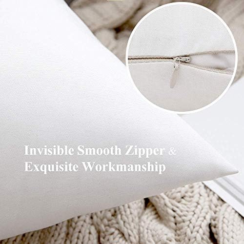 MIULEE Decorative Outdoor Pillow Covers Euro Waterproof 26x26 White - Image 3
