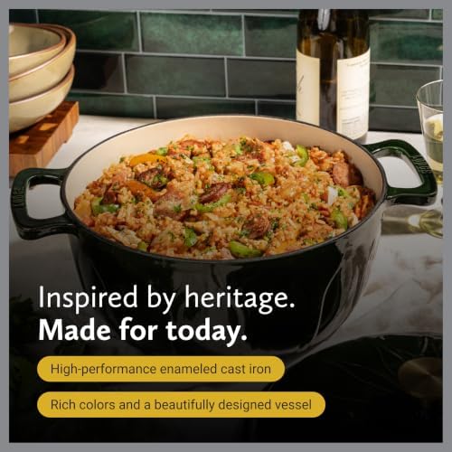 6 Quart Luxe Enamel DO with Gold Knob, Pesto - Image 6