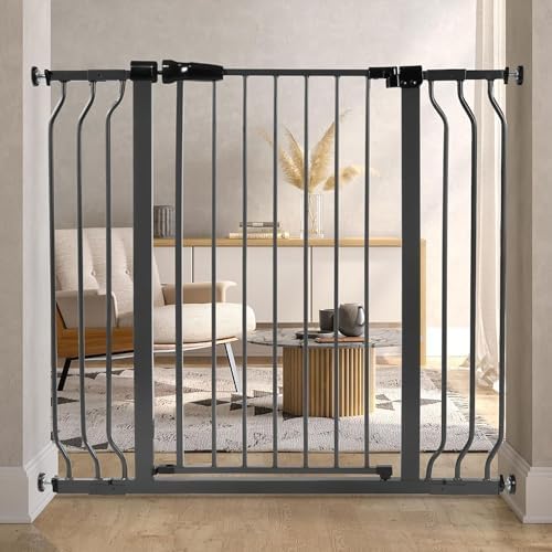 BalanceFrom 29.1-43.3" Easy Walk-Thru Baby and Pet Safety Gate with Hold-Open and Auto-Close – Adjustable Steel Barrier for Stairs, Doorways, and Hallways, No Drilling Installation - Image 6