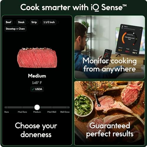 CHEF iQ Sense Smart Wireless Meat Thermometer with 2 Ultra-Thin Probes, Unlimited Range Bluetooth Meat Thermometer, Digital Food Thermometer for Remote Monitoring of BBQ Grill, Oven - Image 2
