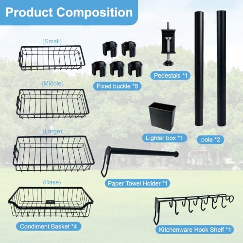 Griddle Caddy for Blackstone Grill Accessories - Flat Top BBQ & Grilling Caddy with Paper Towel Holder - Gifts for Dad, Camper & Outdoor Kitchen - Image 7