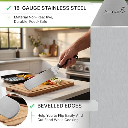 Anmarko Stainless Steel Spatula with Plastic Handle, Pancake Flipper, Kitchen Cooking Tool - Image 2