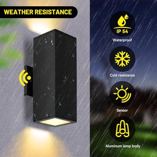 2-Pack Exterior Wall Light Fixtures, Up Down Outdoor Waterproof - Image 4
