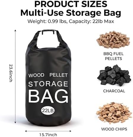 2 Pack 22LB Waterproof Wood Pellet Storage Bags with Handles - Image 4