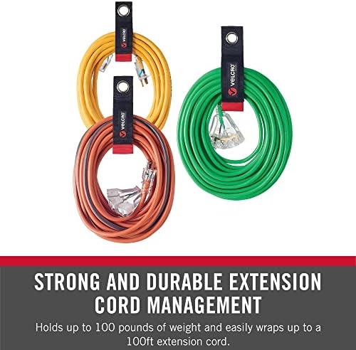 VELCRO Brand Easy Hang Extension Cord Holder Straps Variety Pack, Black - Image 2