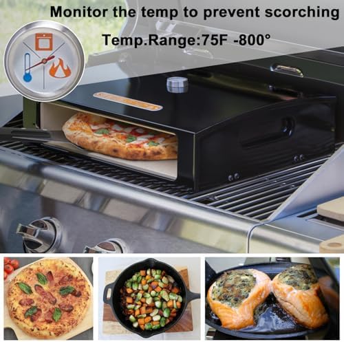 BakerStone Outdoor Pizza Oven, 12" Pizza Oven for Grill Top 5-sided Stone Baking Chamber with Wood Pizza Peel, Turning Peel For Backyard Patio Camping Barbecues, Basic Series - Image 6