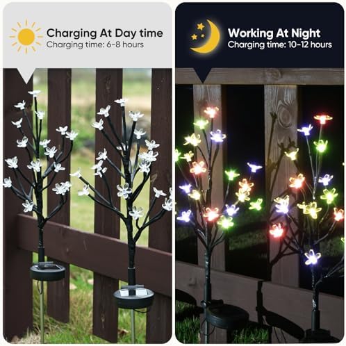 4 Pack Solar Lights Outdoor Waterproof, Garden Lights Solar Flowers - Image 4