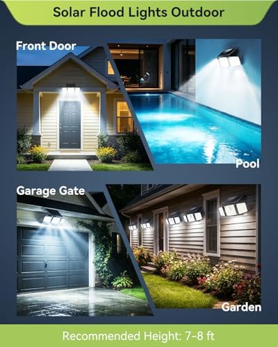 daphino 2500LM Solar Lights, Motion Sensor Outdoor Lights, 3-Head, 4 Pack - Image 5