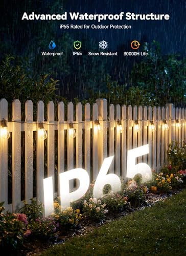 Minetom 203FT Outdoor String LED Patio Lights Waterproof,Shatterproof S14 Vintage Edison Bulbs,Commercial Grade Outside Hanging Lights Waterproof for Porch Deck Garden Backyard Balcony Cafe Bistro - Image 5