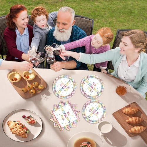 40pcs We Appreciate Your Party Supplies,include 20 Dessert plate and 20 Napkin,Teacher Appreciation We Appreciate You Party Plate Napkin Set,Used for Be Thankful to Teacher Doctor Party Decoration - Image 5