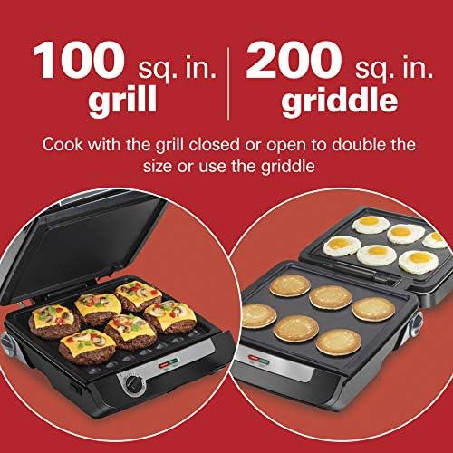 Hamilton Beach 4-in-1 Electric Indoor Grill & Electric Griddle Combo - Image 3