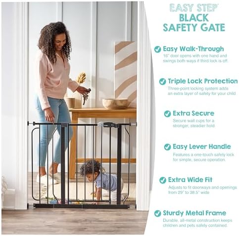 Regalo Safety 29"-38.5" Easy Step Baby Gate, Bottom of Stairs & Doorways - Image 3