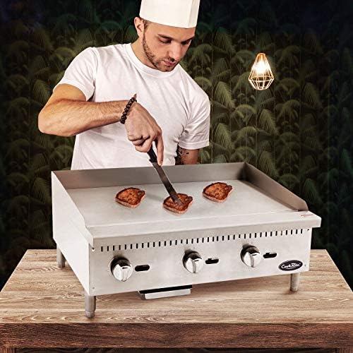 Atosa CookRite ATMG-36 36" Countertop Griddle | Flat Top Grill Hot Plate with Standby Pilots and Grease Drawer for Food Truck | Manual Controlled, Stainless Steel, 3 Burner 90,000 BTU, Liquid Propane - Image 6