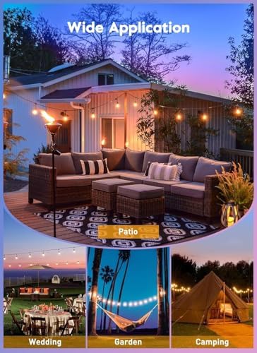 Brightown 82FT Outdoor String Lights - 25 LED Bulbs Patio Lights with Remote, Timer, Dimmable, Waterproof Connectable Hanging Outside Lights for Backyard Bistro Porch Deck Party Wedding - Image 5