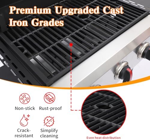 CIG GARDEN 3-Burner Propane Gas Grill 31,500 BTU with Folding Side Tables - Image 5