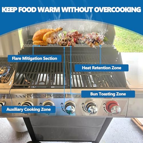 Elevated Warming Rack for Royal Gourmet GA5401T 5-Burner – Stainless Steel - Image 4