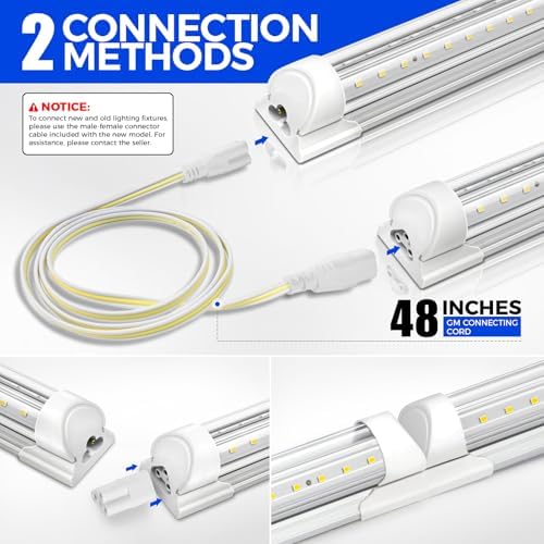 Barrina T8 LED Shop Lights 2FT, 20W 3000LM 5000K, 4 Pack, High Output Tube - Image 3