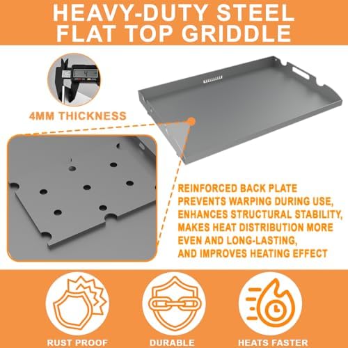 Griddle Top Replacement for Blackstone 22" Flat Top Grill w/Rear Grease - Image 4