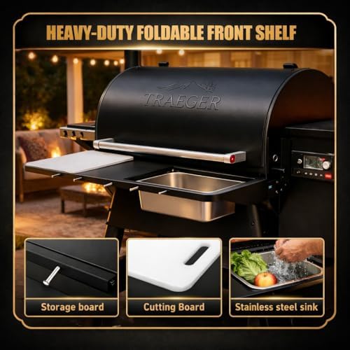 QuliMetal Folding Front Shelf for Traeger Pro 780,Ironwood 885 - Image 6