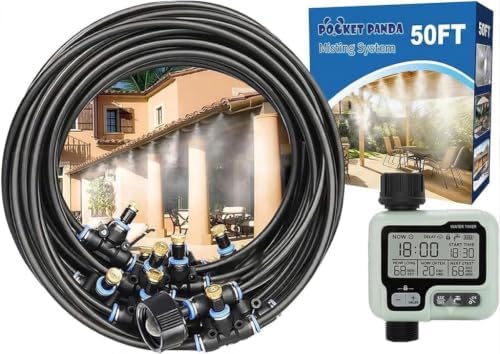 Misters for Outside Patio, Outdoor Water Misting Cooling System,50FT|15M. by POCKETPANDA