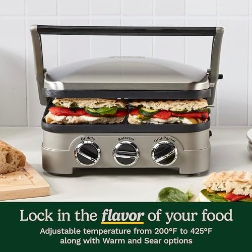 Cuisinart Panini Press and Grill, 1500W 5-in-1 Griddler, Dishwasher-Safe - Image 5