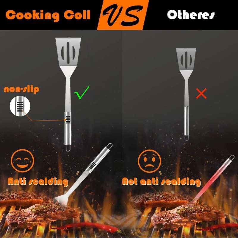 BBQ Accessories Kit - 20pcs Stainless BBQ Grill Tools Set for Smoker Camping Barbecue Grilling Tools BBQ Utensil Set Outdoor Cooking Tool Set with Canvas Bag Gift for Thanksgiving Day, Christmas - Image 2
