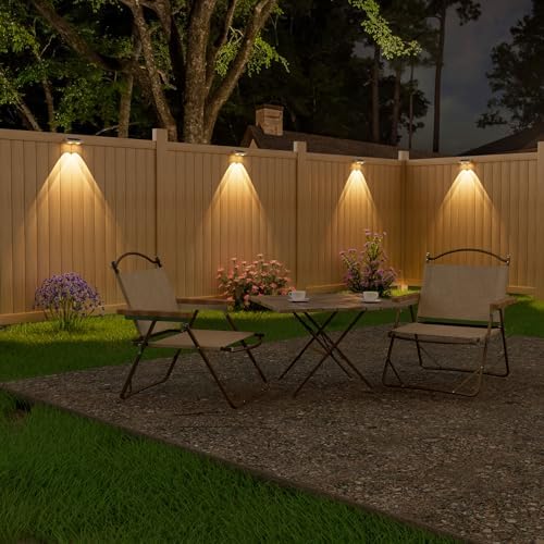 NIORSUN Solar Fence Lights,8 Pack Solars Deck Light,Warm White Color,Outdoor Bulb Waterproof Led IP65,Power Patio Lamp with Lenses for Outside/Backyard/Railing/Yard（White） - Image 2