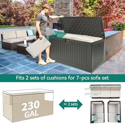 YITAHOME XXL 230 Gallon Large Deck Box - Image 4