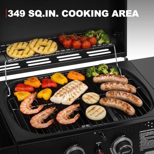 Royal Gourmet GT2009 2-Burner Portable Gas Grill with Folding Cart, Black - Image 5